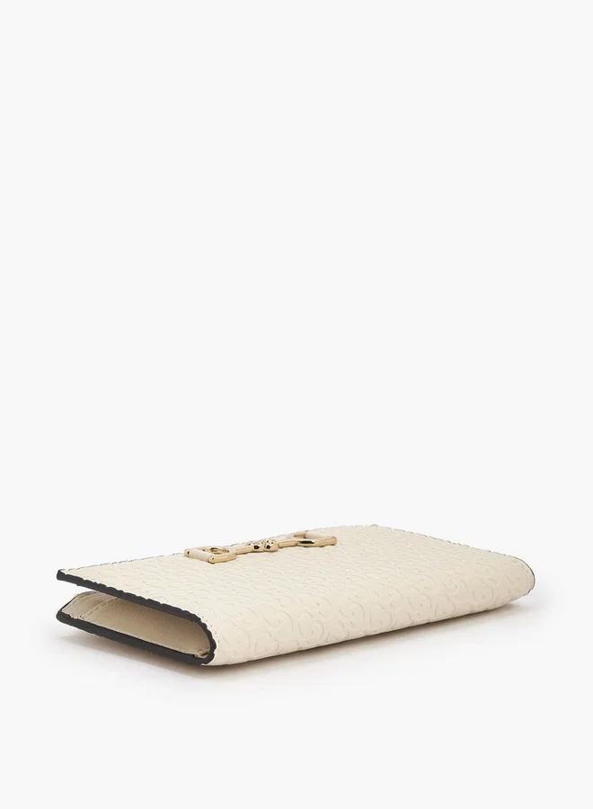 Celeste Monogram Embossed Wallet With Button Closure